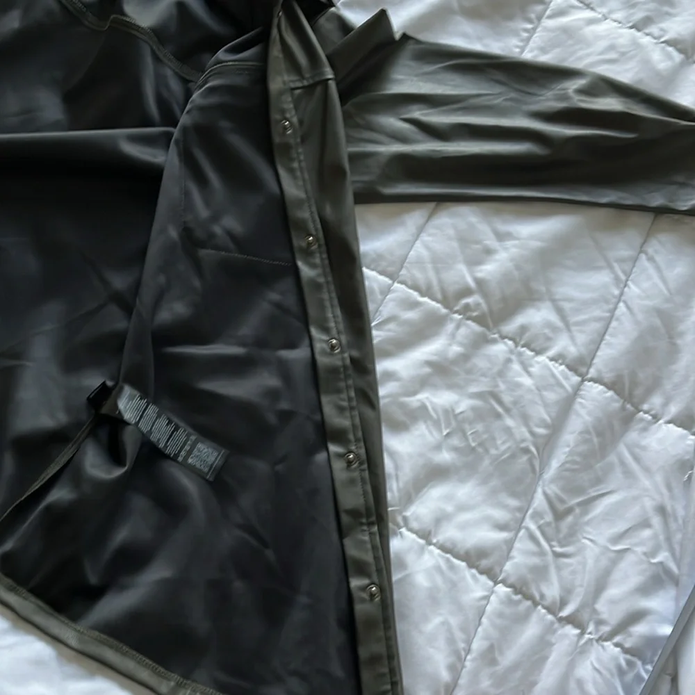 ASOS Olive Green Faux Leather Button-Down Shirt - Picture 16 of 16